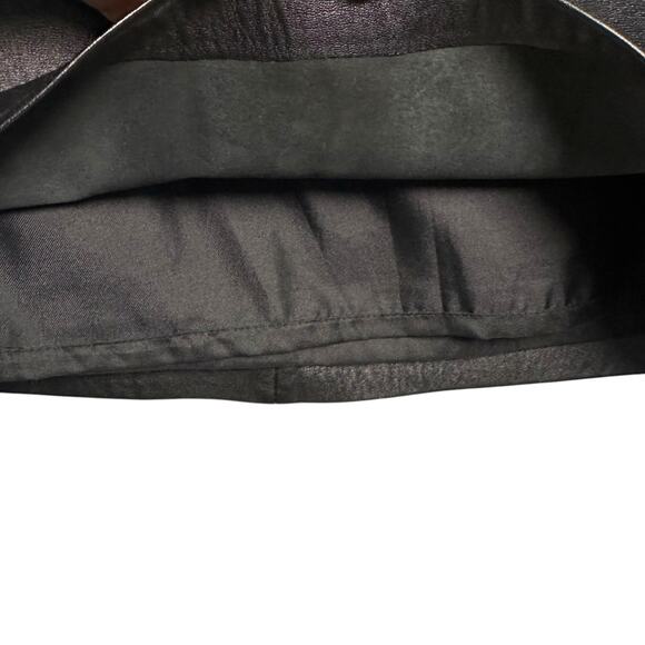 Cache Vintage Leather Mini Skirt Zig Zag Detailing in Black - Size 6 - Picture 4 of 7